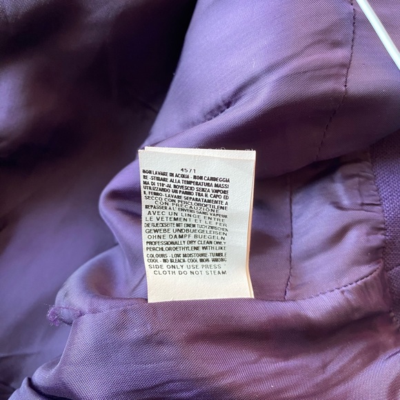 Alberta Ferretti violet/purple wool midi dress w/ pleats bow IT40 US8 MSRP $1930 - Picture 7 of 7